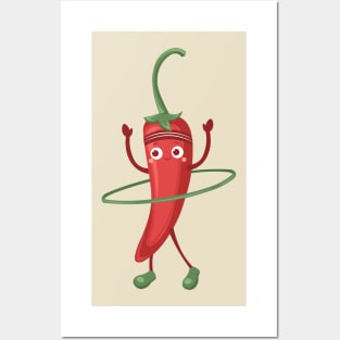 Chili Pepper with Hula Hoop Posters and Art